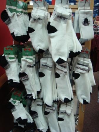 A bunch of socks at The Coop