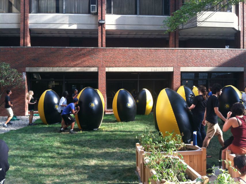 Laser tag in MacGregor's courtyard