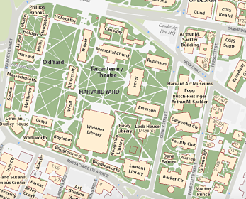 harvard college campus map