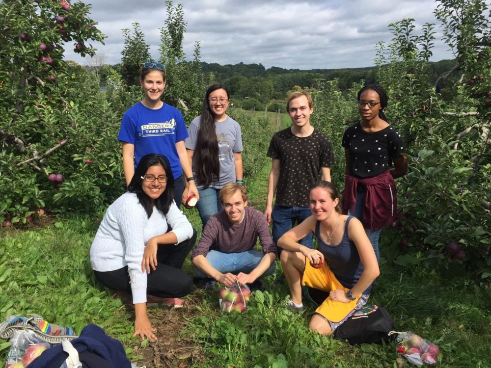 our friends and us at apple picking 