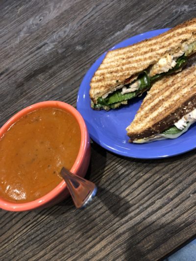 tomato soup and turkey sandwich