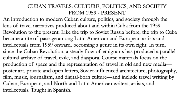 Cuban Travels: Culture, Politics, and Society From 1959 to Present