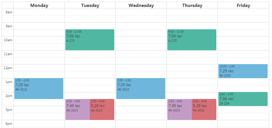 my class schedule