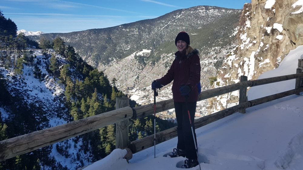 Beautiful sunny overlook over the Andorran mountains