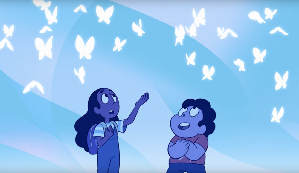 steven and connie looking at butterflies