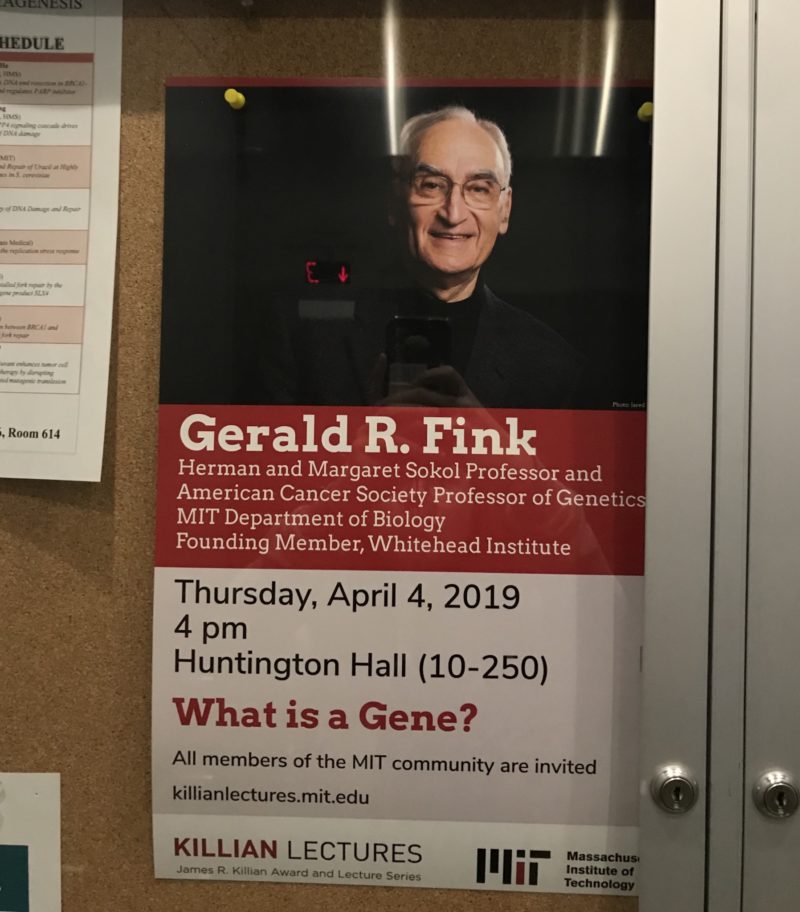 a poster advertising the Killian lecture "what is a gene"