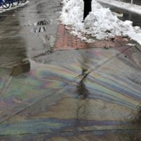rainbow pattern on the pavement from the rainbow