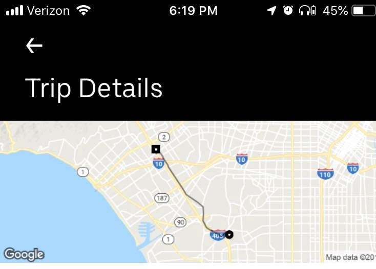 my uber route to sawtelle japantown