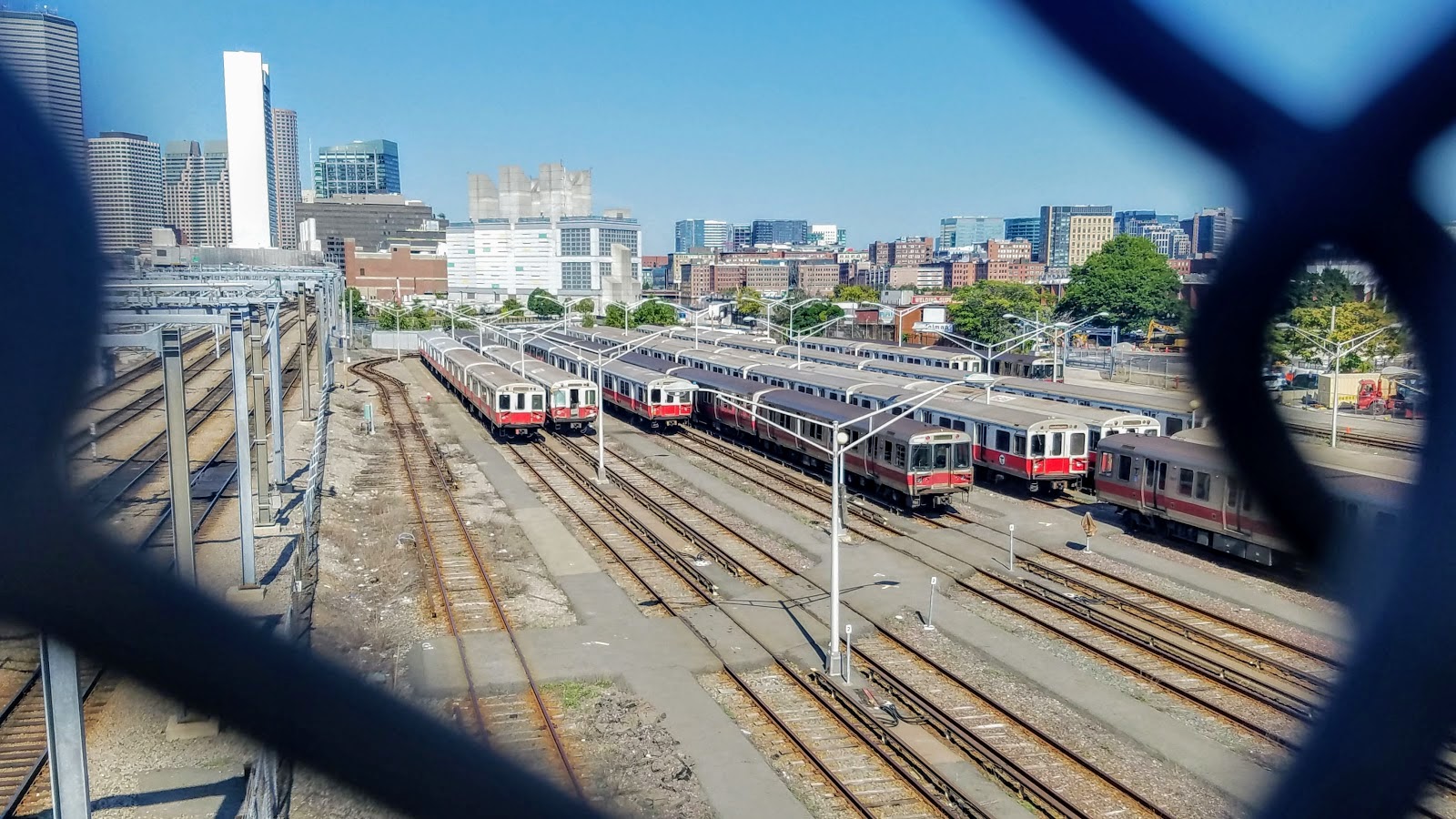 parked red line trains