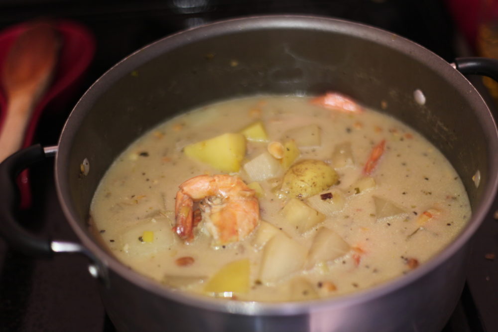 a shrimp soup