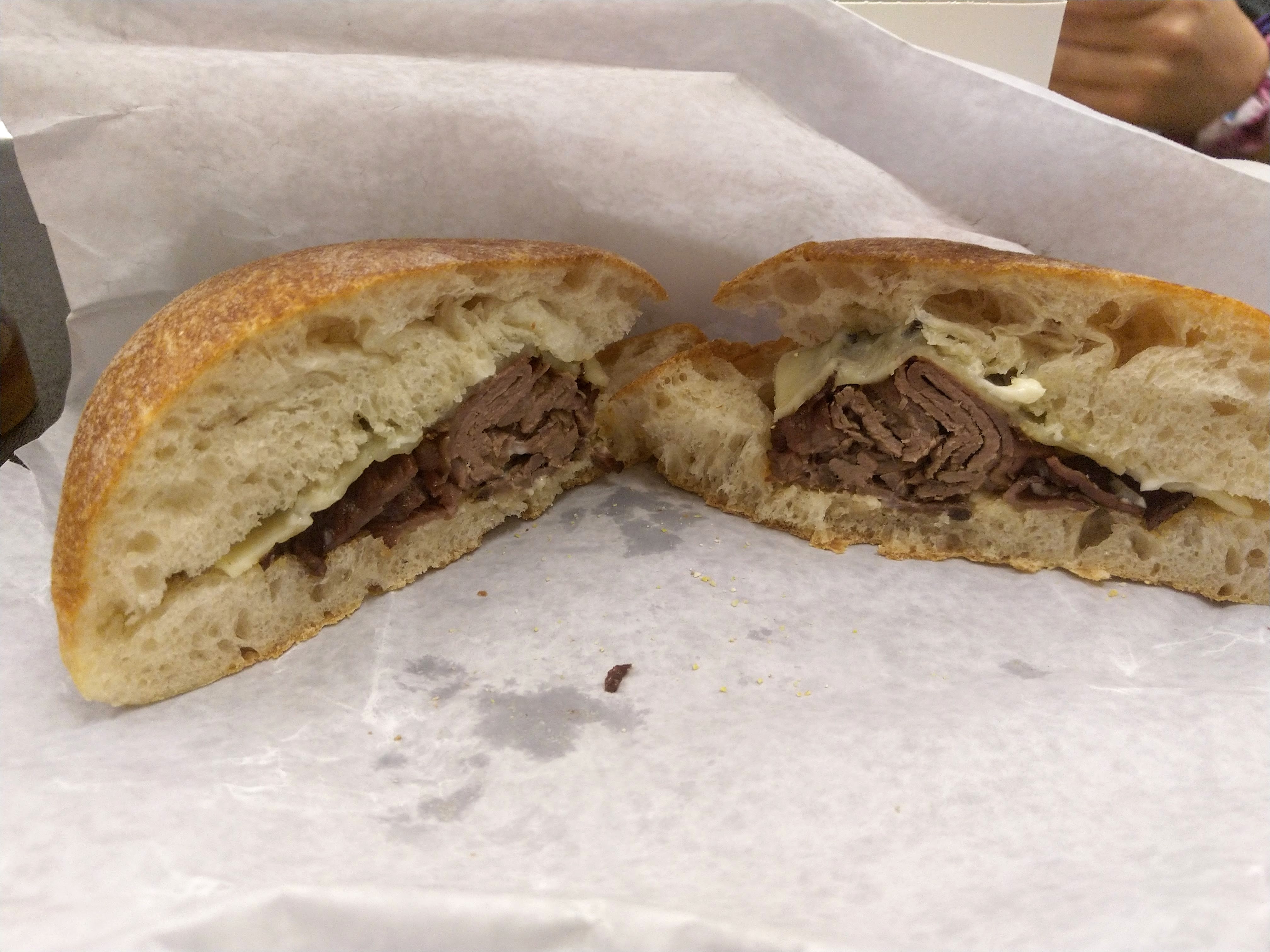 a steak and cheese sandwich