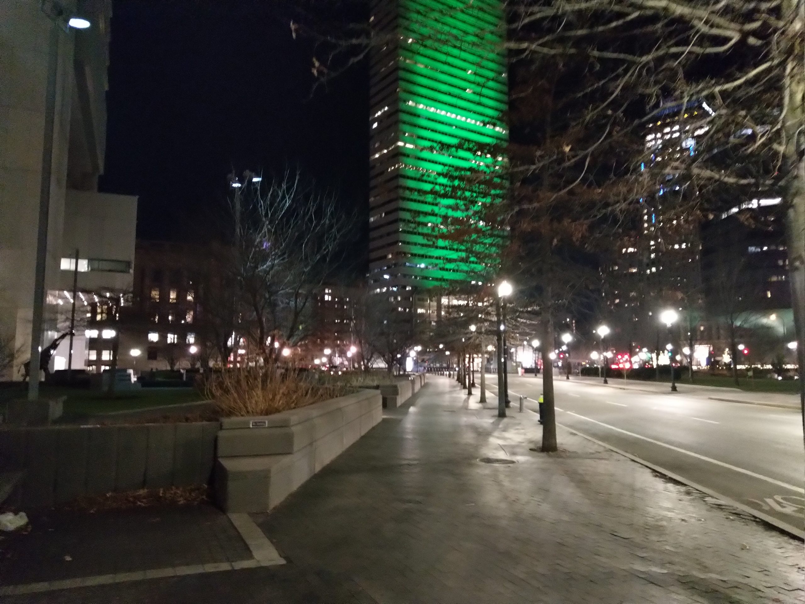 an empty street in downtown boston