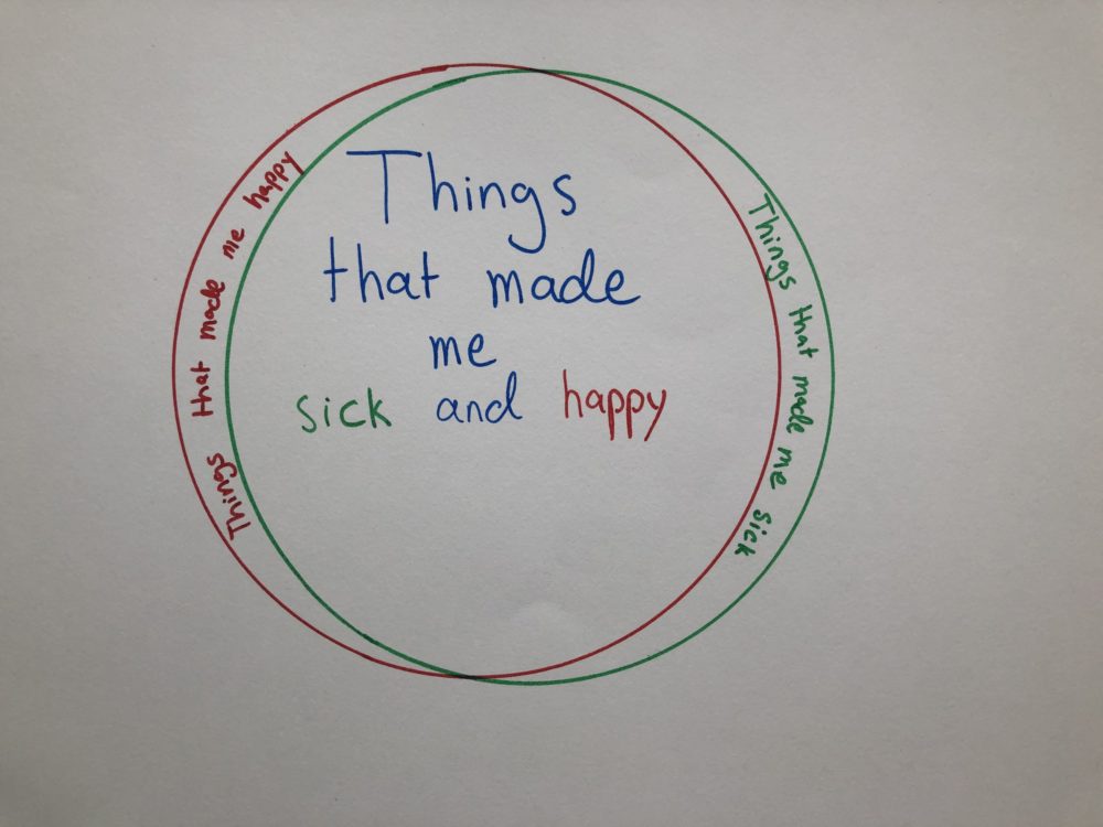 The same venn diagram as before, but the overlap is so large that the graph is almost a circle