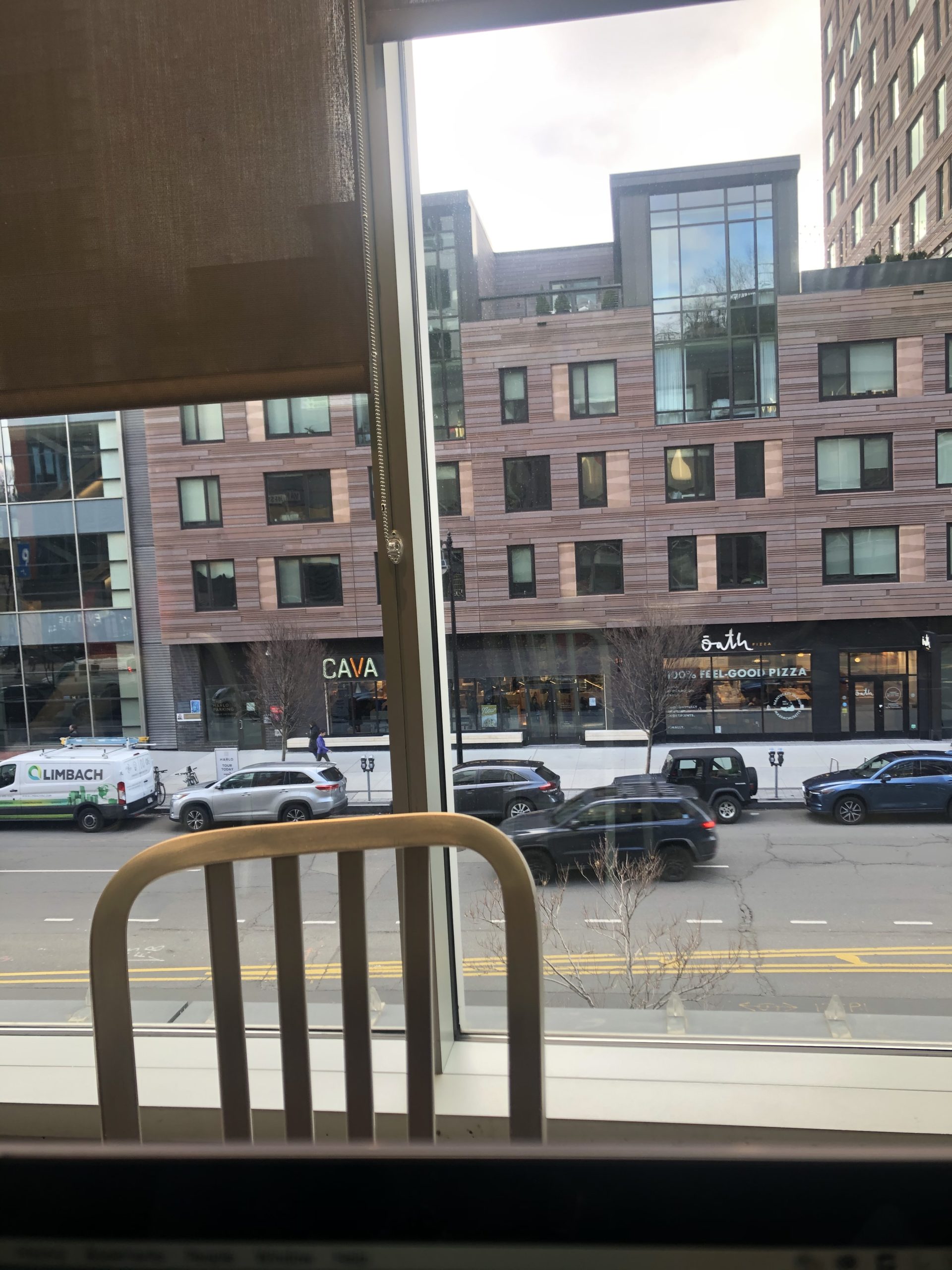Danielle's view of restaurants from the Starbucks in target on Bolyston St in Boston