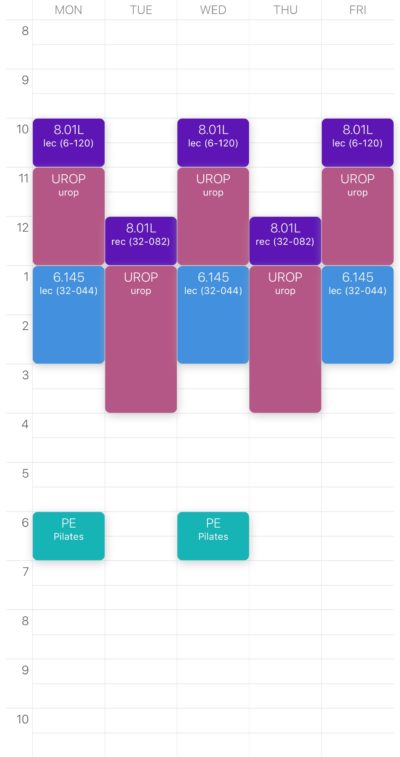 my iap schedule! 