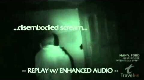 ghost hunters replaying a disembodied scream