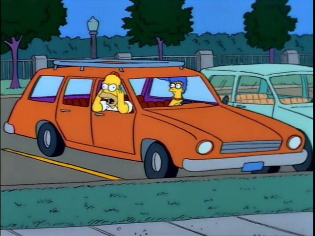 homer simpson yelling out of car window