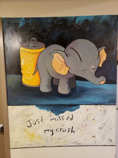 just missed my crush mural