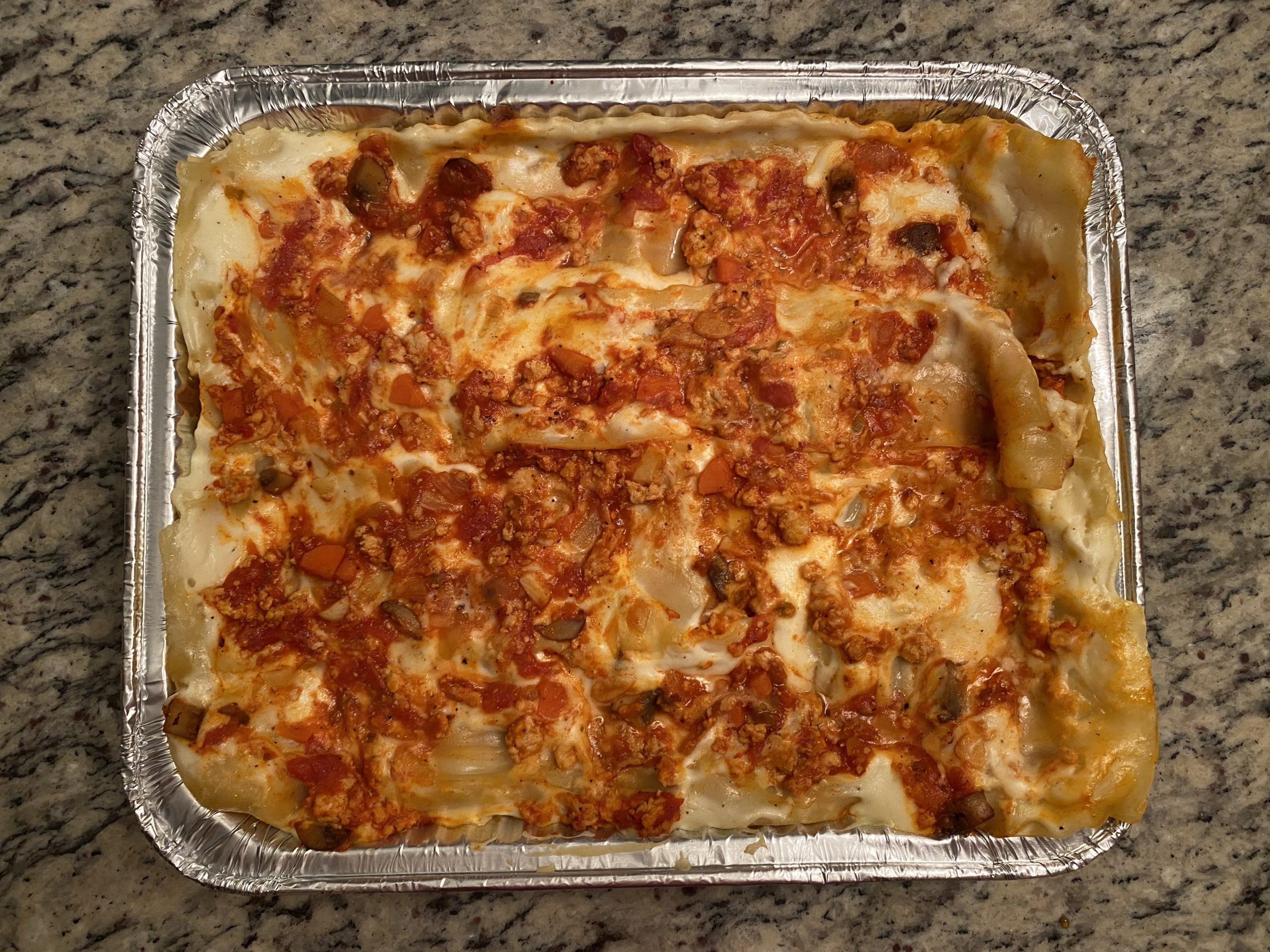 lasagna top view 