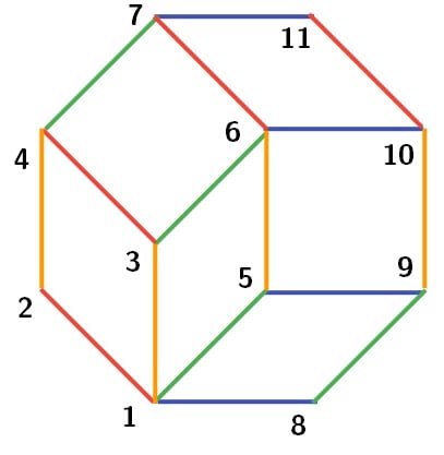 numbering the 11 vertices in the tiling