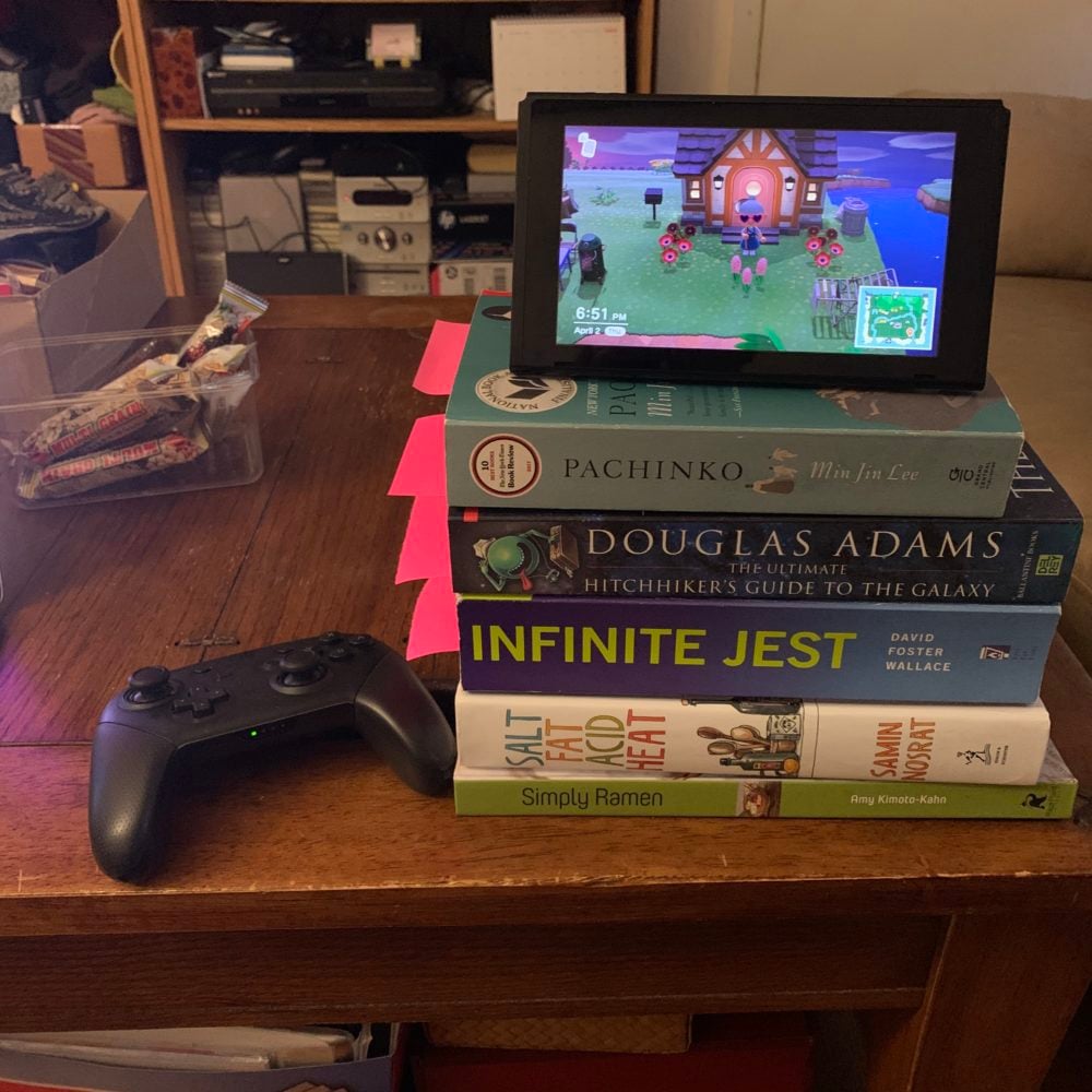 books i've been reading, and my switch