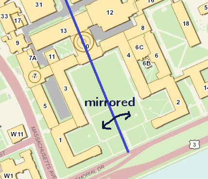 the mirror layout of buildings 1 through 8