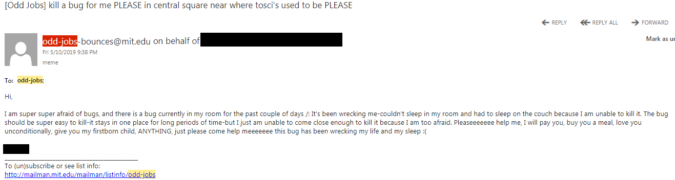 an email from an odd-jobs user