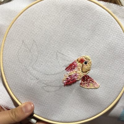 embroidered part of a fish