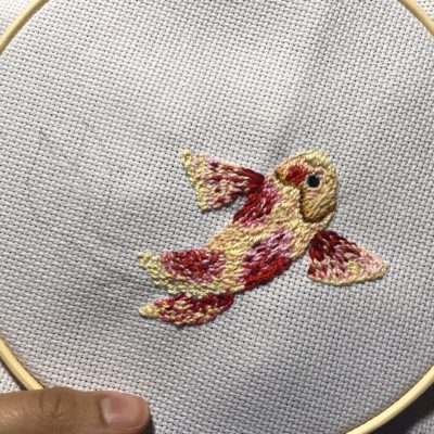 embroidered part of a fish