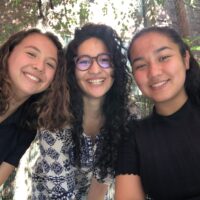 three girls outside