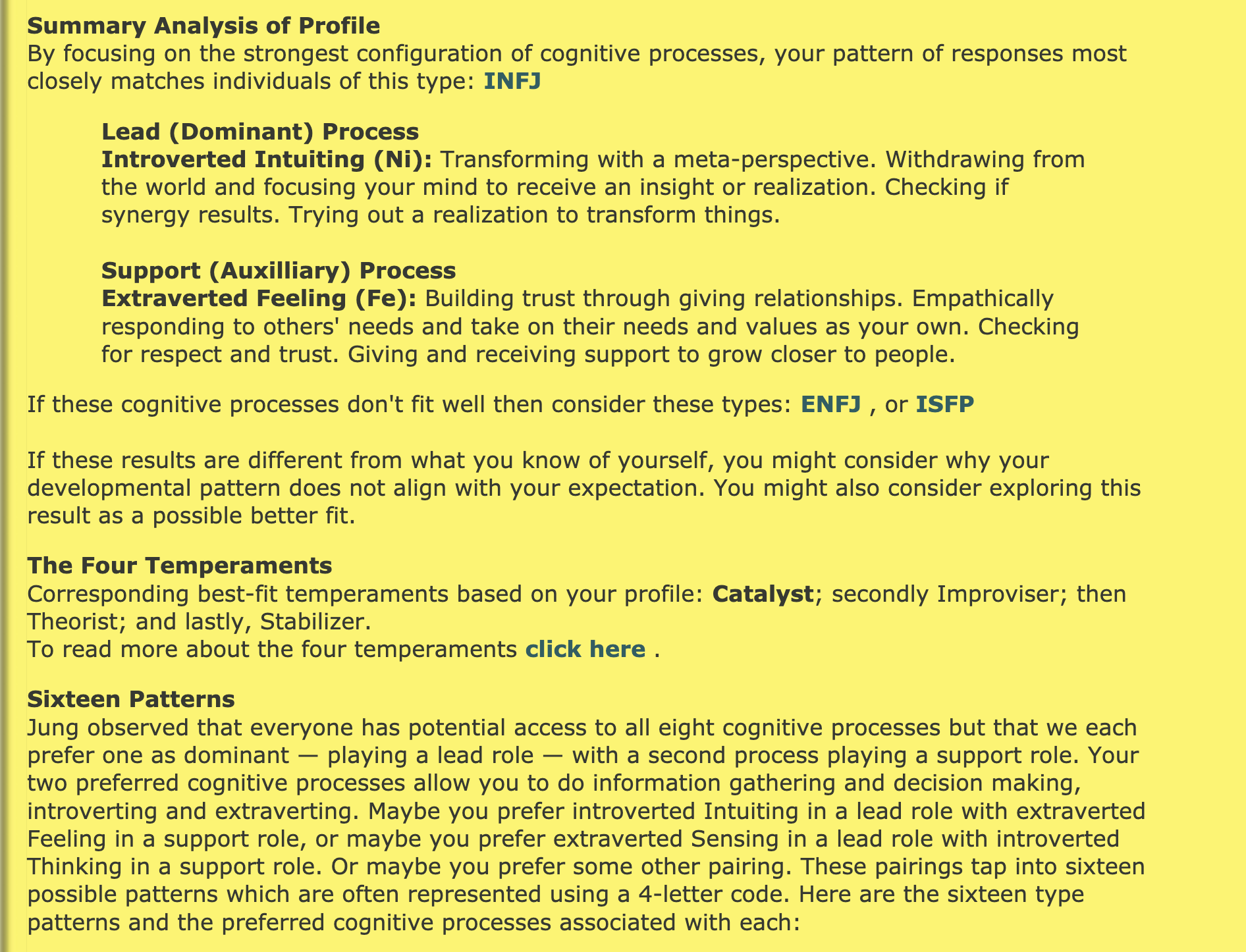 analysis of my profile saying im an infj