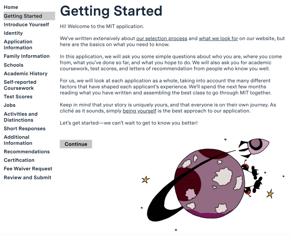 a screenshot of the application "getting started" interface to provide a preview 