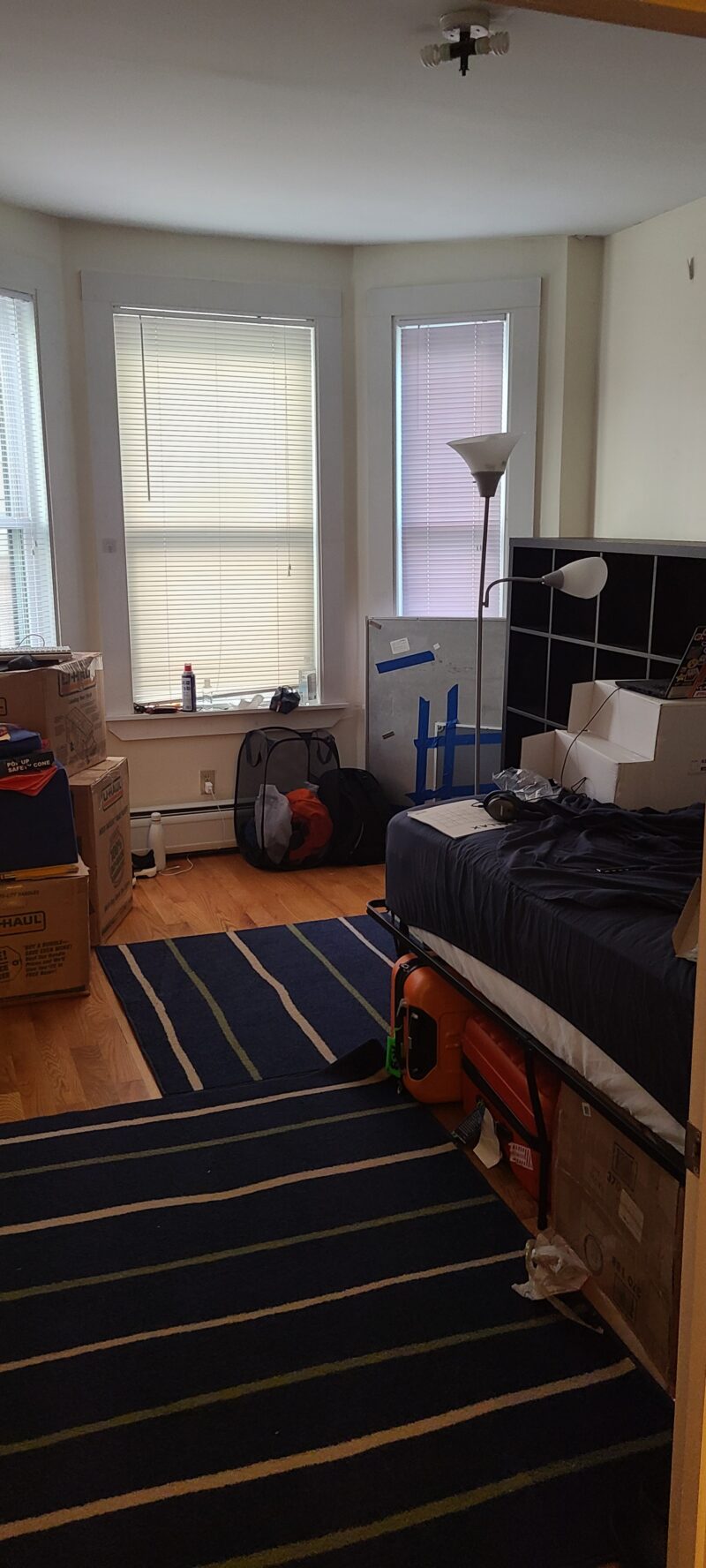 bed now on frame, room cleaner