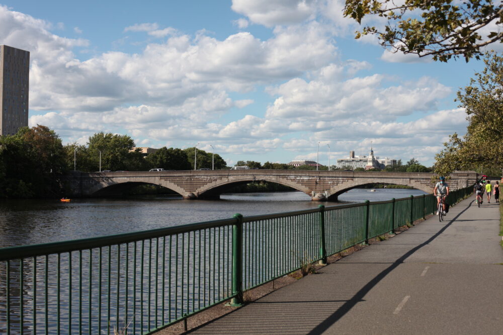 a photo of the Western Avenue Bridge, from afar