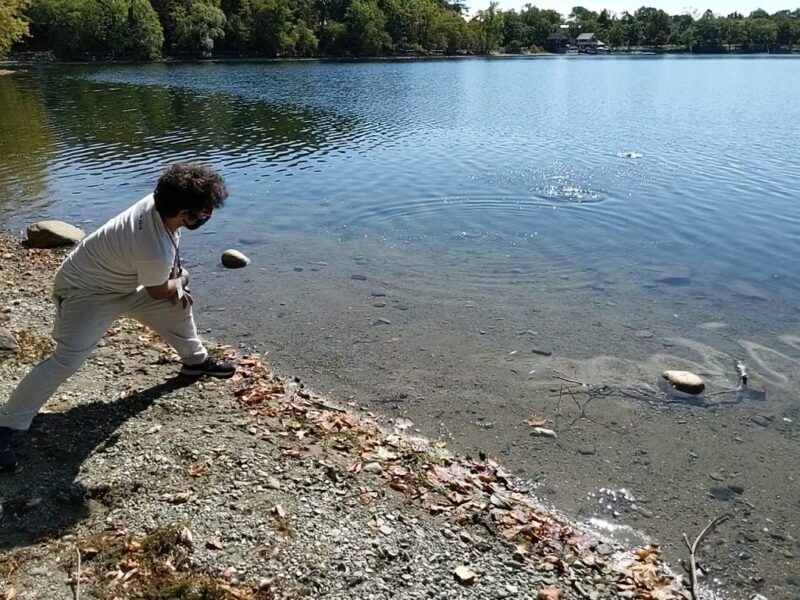 Oris skipping rocks