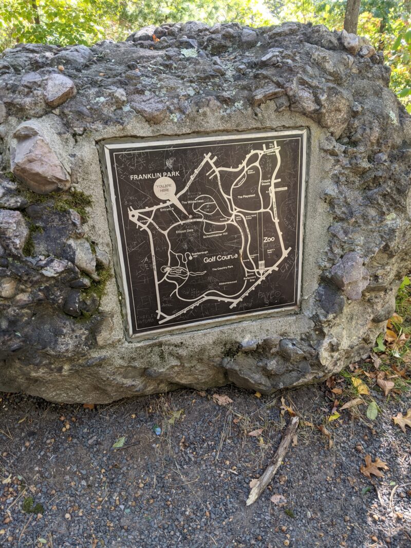map of Franklin Park in a rock