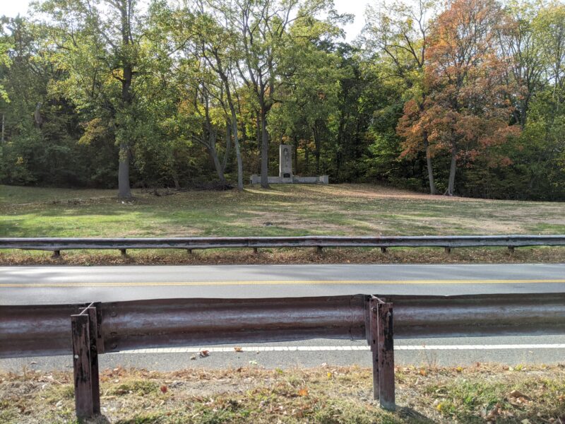 picture of a memorial across a road