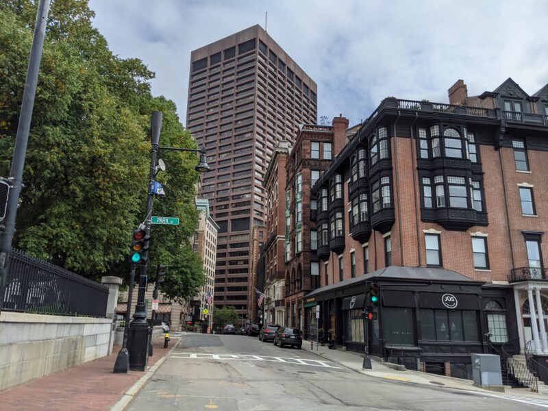 a picture of a street in downtown Boston