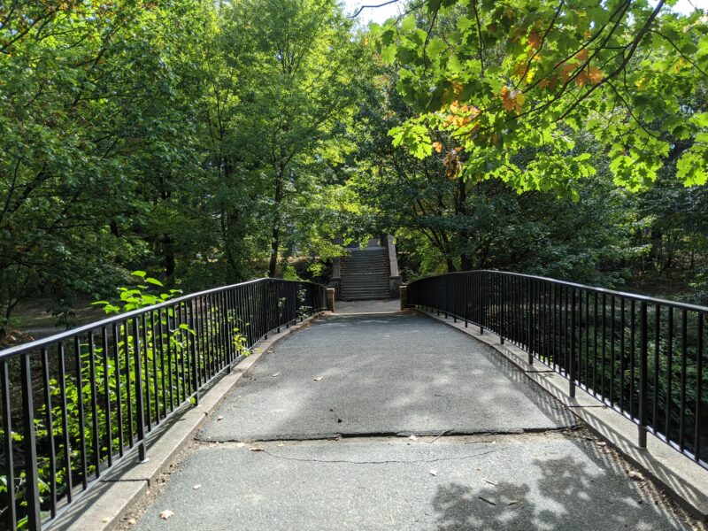 walking path bridge in park