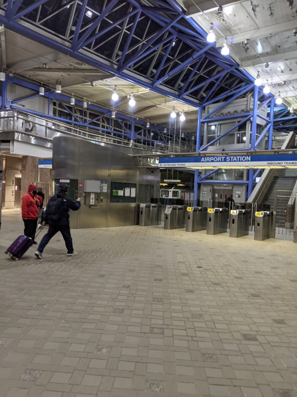 airport station entrance on the blue line