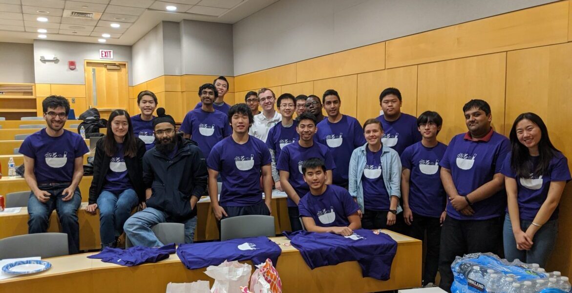 group of people organizing science bowl