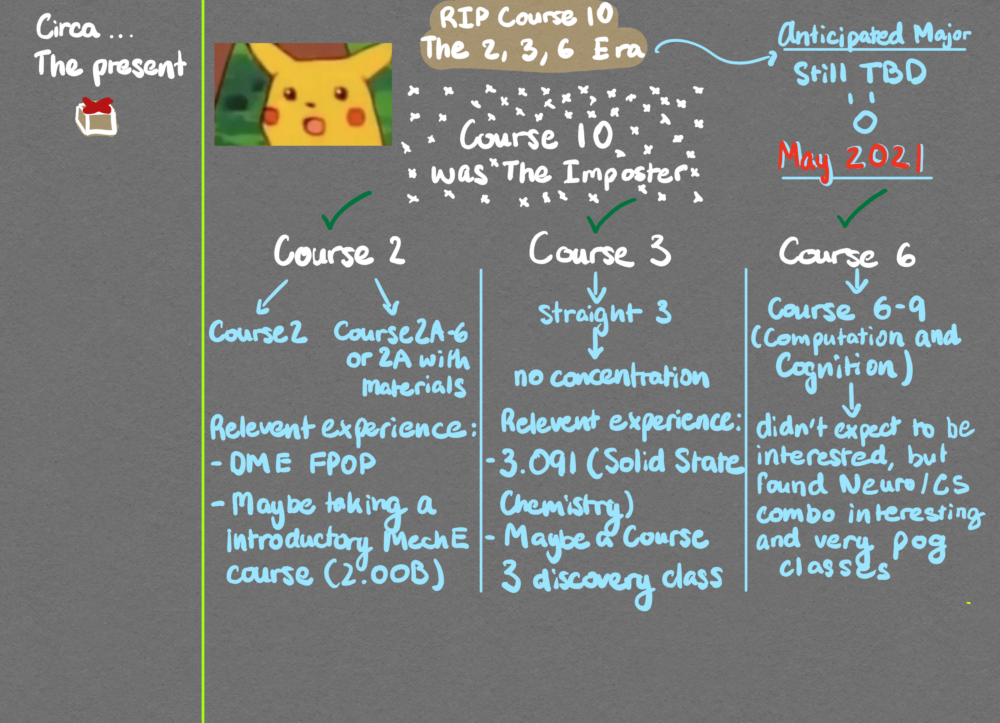 roadmap showing only course 2, 3, 6 as major options