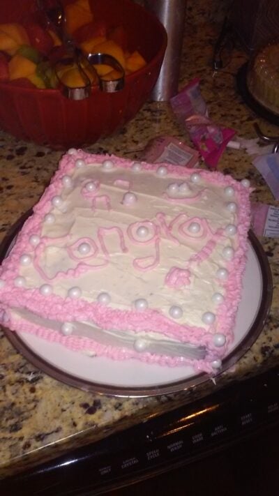 a picture of a homemade cake