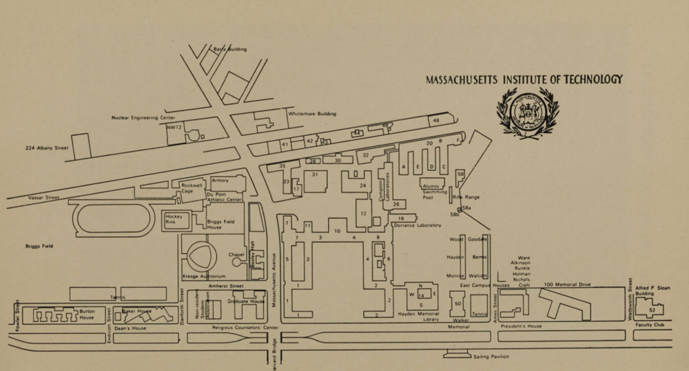 map of campus from 1959