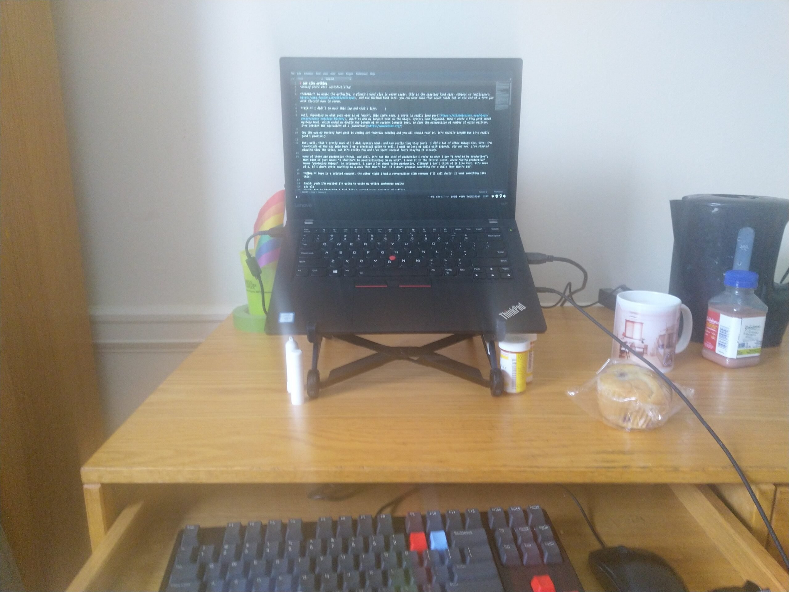 my laptop on a laptop stand