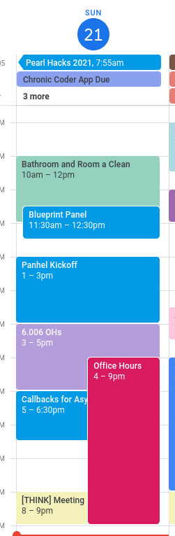 my schedule for feb 21