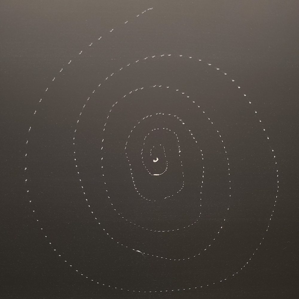 dotted spiral in chalk