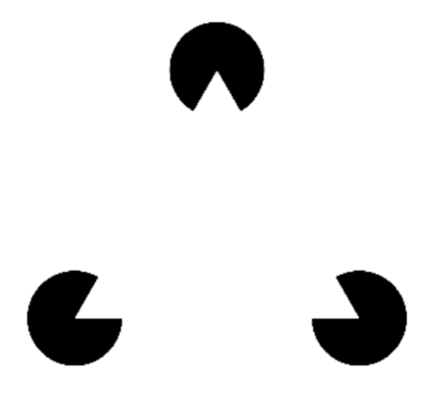 three pacman figures converging, giving the appearance of a triangle