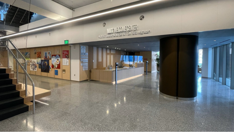 a photo of the new welcome center front desk