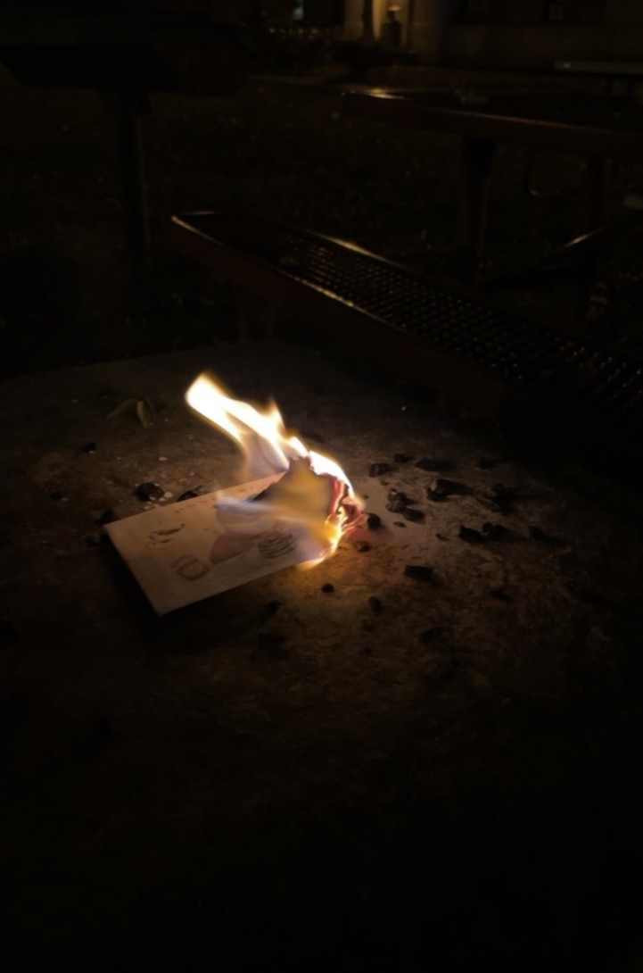 burning letter